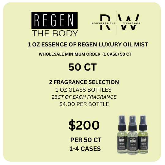 Essence of Regen Luxury Oil Mist $200 PKG -50CT (Wholesale) (2 Fragrances of 25CT each)