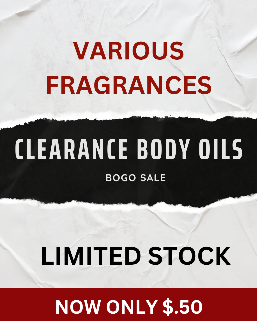 1/3 OZ ROLL ONS -CLEARANCE BODY OILS --now $.50!!