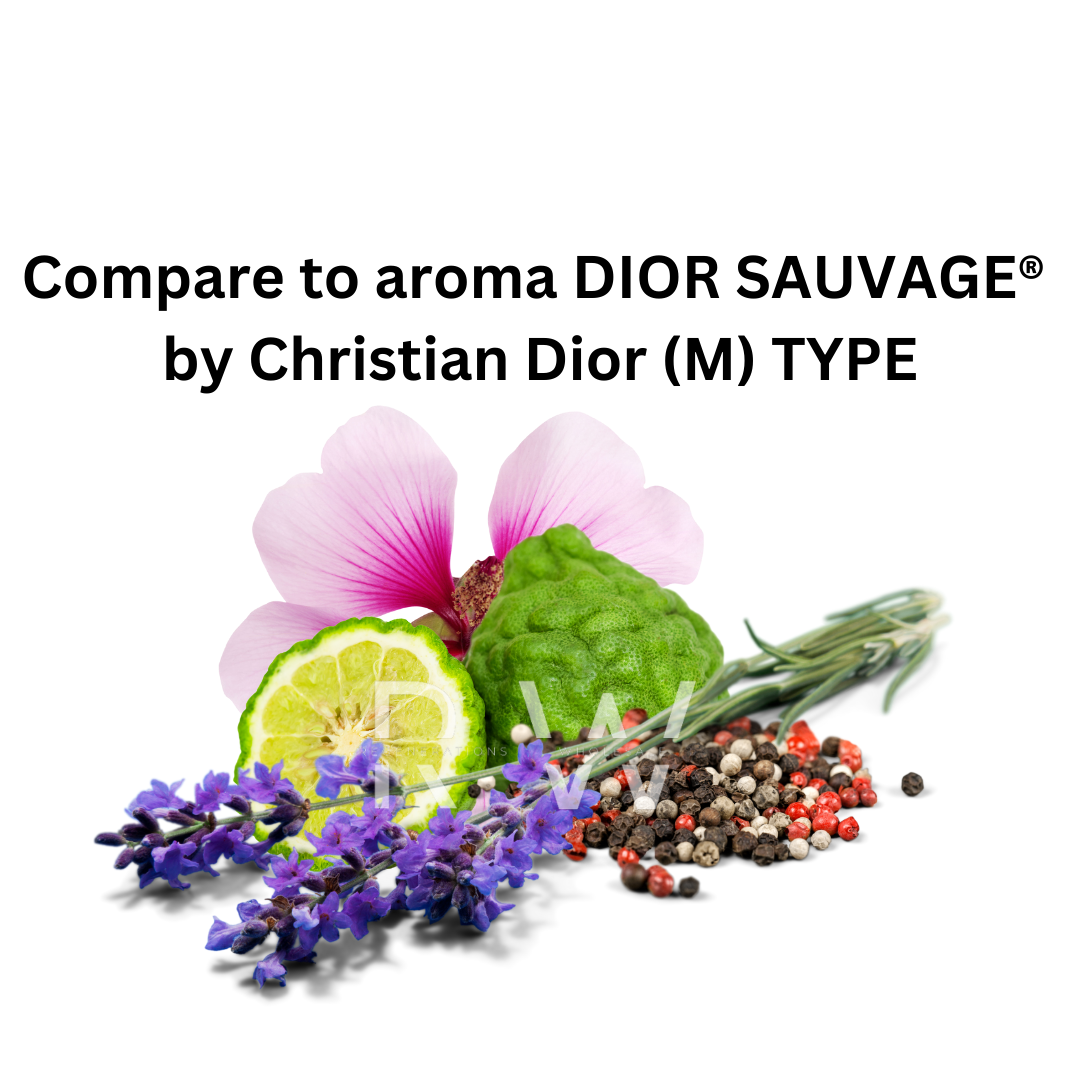 Compare to aroma Dior Sauvage (Clear) (M) by Dior ® ~ Body Oil Type (Wholesale)