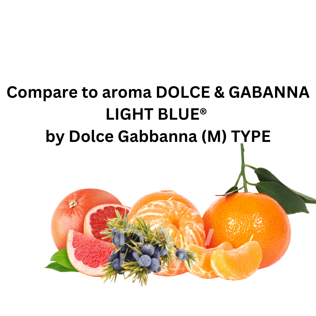 Compare to aroma Dolce Gabbana Light Blue (M) by Dolce & Gabbana ® ~ Body Oil Type