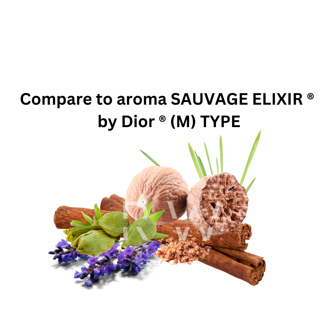 Compare to aroma Sauvage Elixir (M) by Dior ®  ~ Body Oil Type (Wholesale)