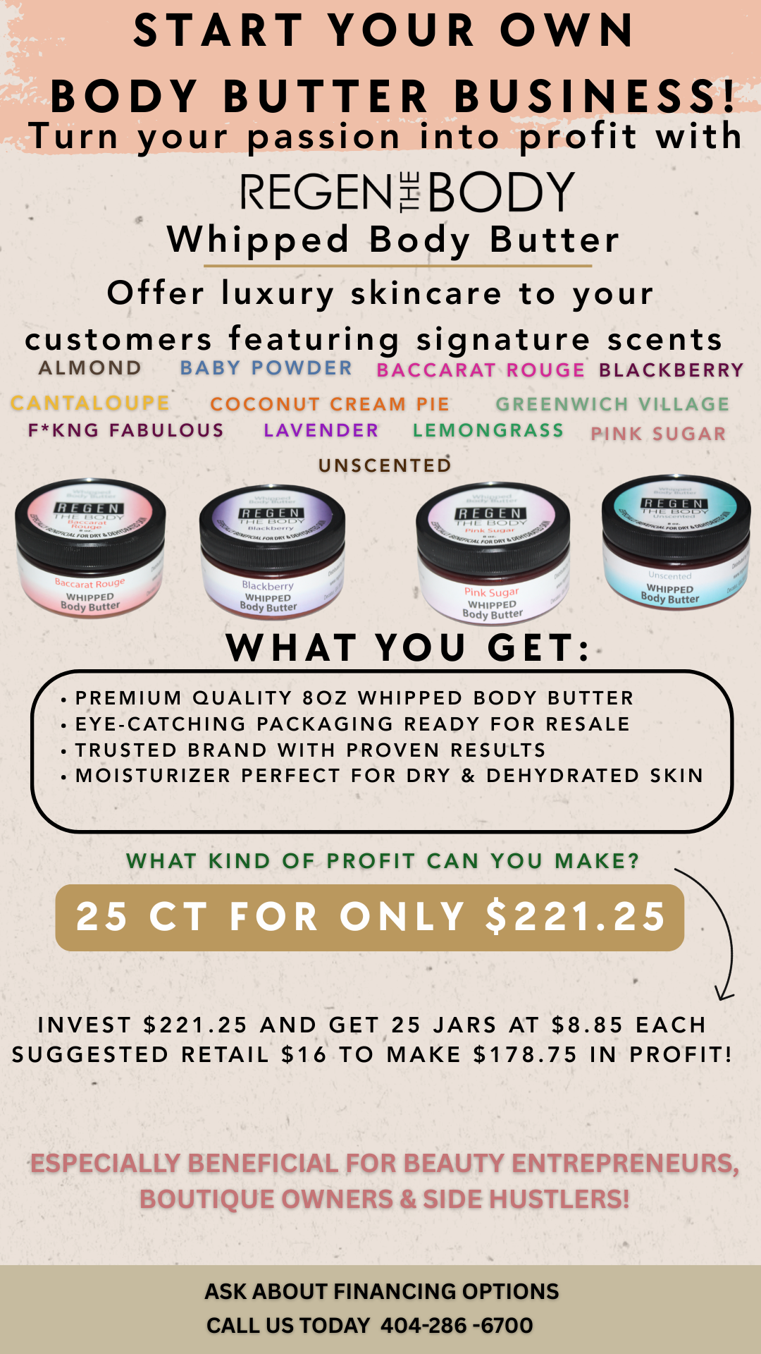 Whipped Body Butter 25ct -$221.25 PKG Main (Wholesale) -5 Fragrances with 5ct of each