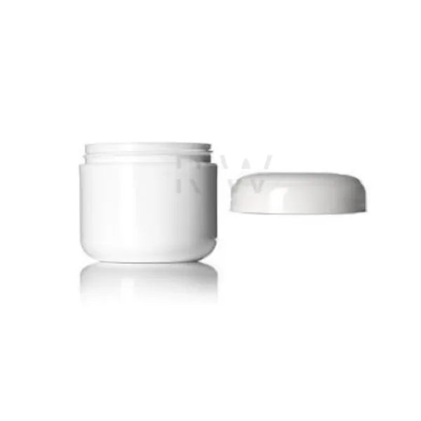 1/4 OZ White PP Plastic Jar | Double Wall Round Base with Top