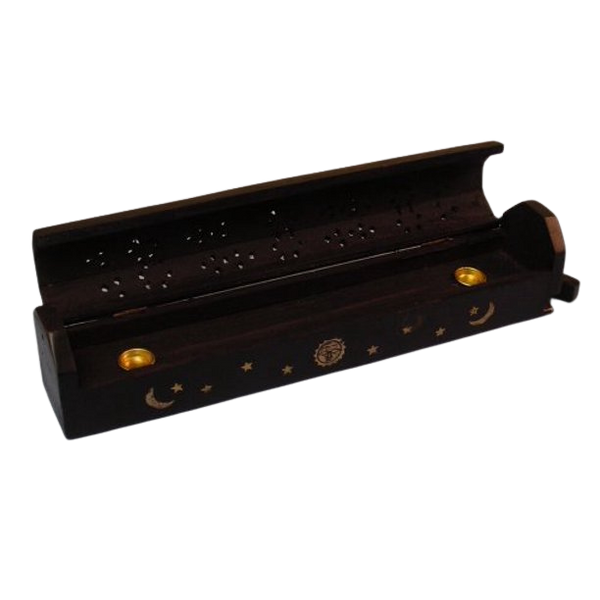 Wooden Coffin Box with Storage Black (C.B.22)