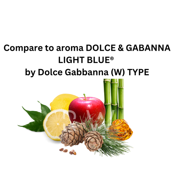 Compare to aroma Dolce Gabbana Light Blue (W) by Dolce & Gabbana ®  ~ Body Oil Type