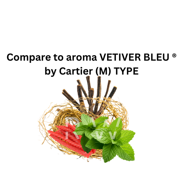 Compare to aroma Vetiver Bleu (M) by Cartier ®  ~ Body Oil Type